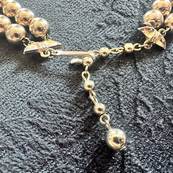 Two Strand Silver Tone Necklace - Picture 6 of 8